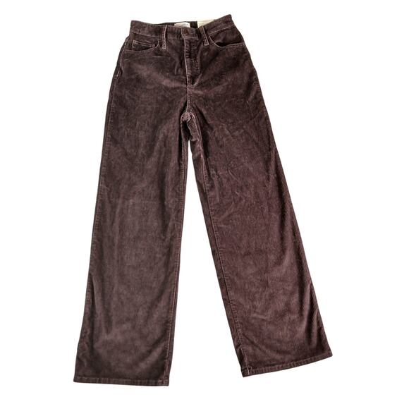 Universal Thread Pants Womens 6 Brown Corduroy High Waist Wide Leg Stretch NWT - Picture 1 of 11